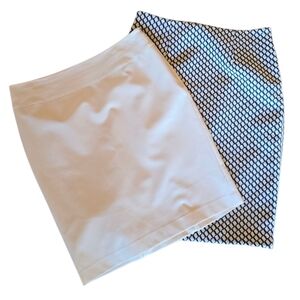 (2) Hilton Hollis New York Pencil Skirts Size 10 Navy White Cream
